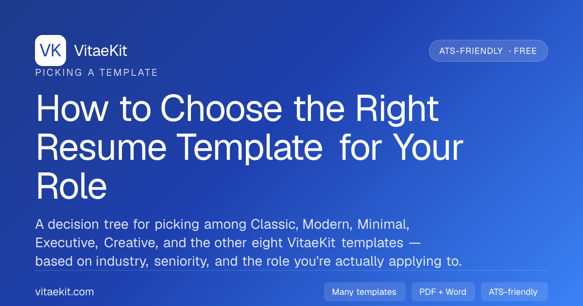 How to Choose a Resume Template by Industry — 2026 Guide | VitaeKit